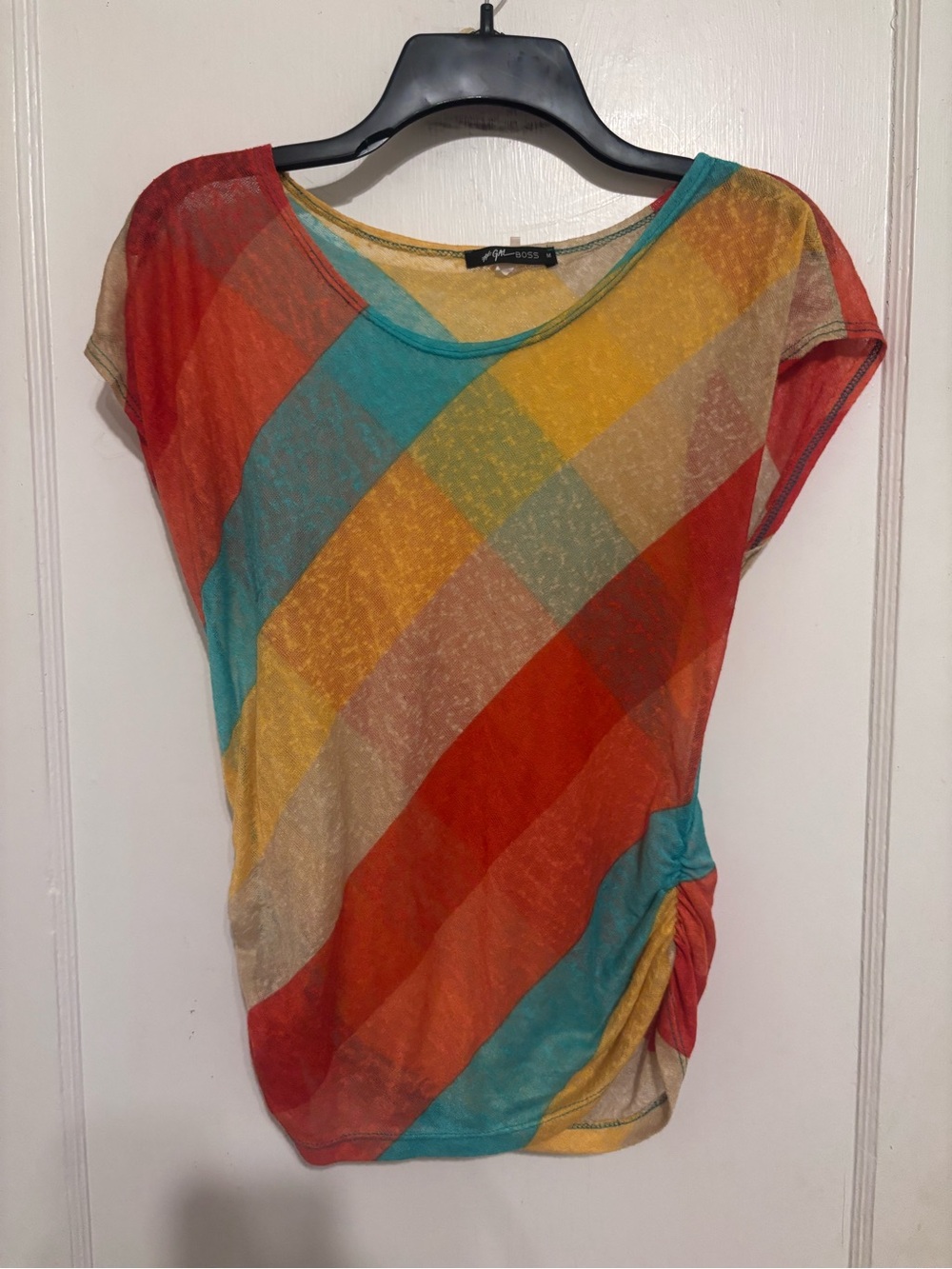 Boss Multicolor Diagonal Stripe Short Sleeve Tee